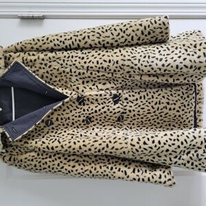Free People Leopard Print Faux Fur Coat